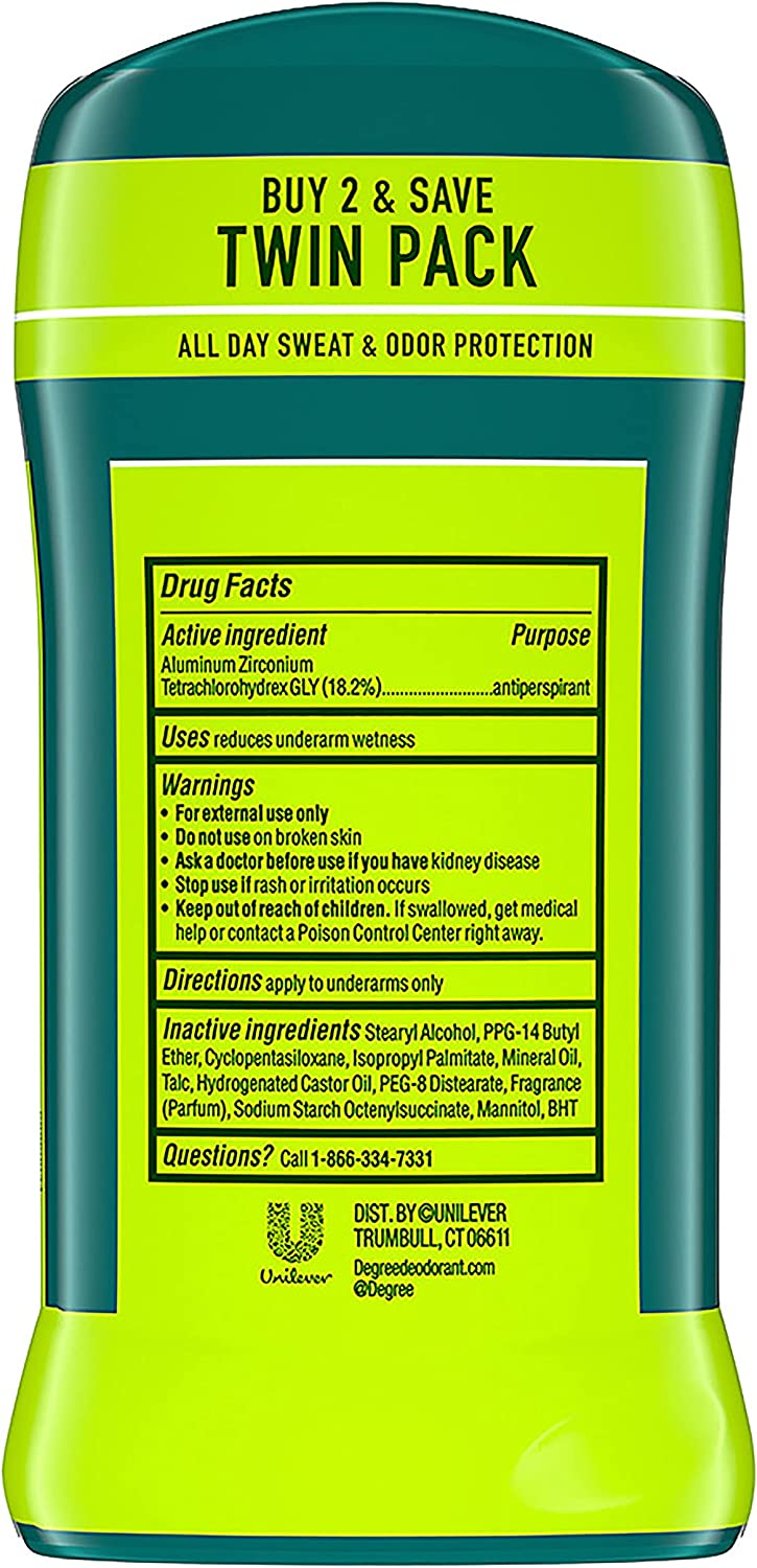 Degree Men Original Protection Antiperspirant Deodorant 48-Hour Sweat & Odor Protection Extreme Blast Antiperspirant For Men 2.7 oz, Twin Pack - Image 2